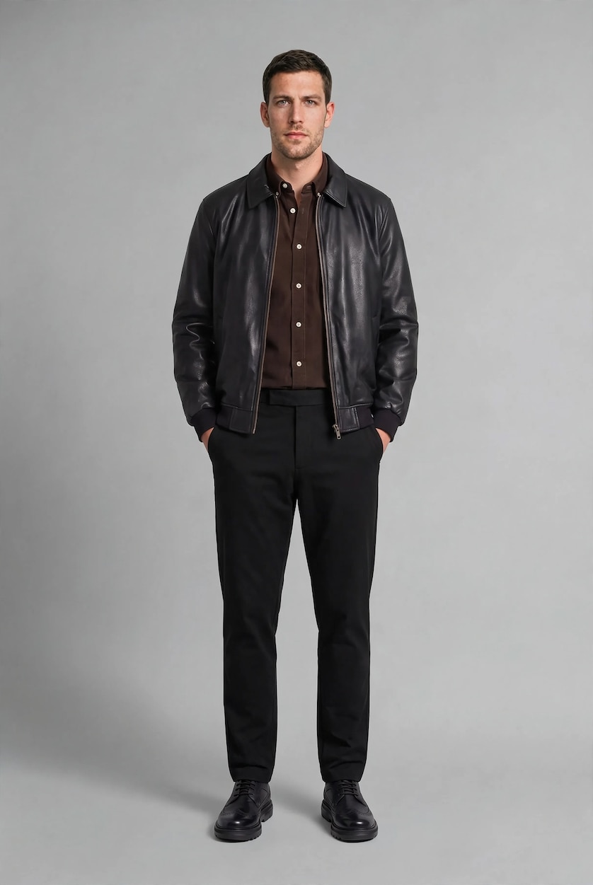 HOMME Noir Pantalon long Coupe régulière