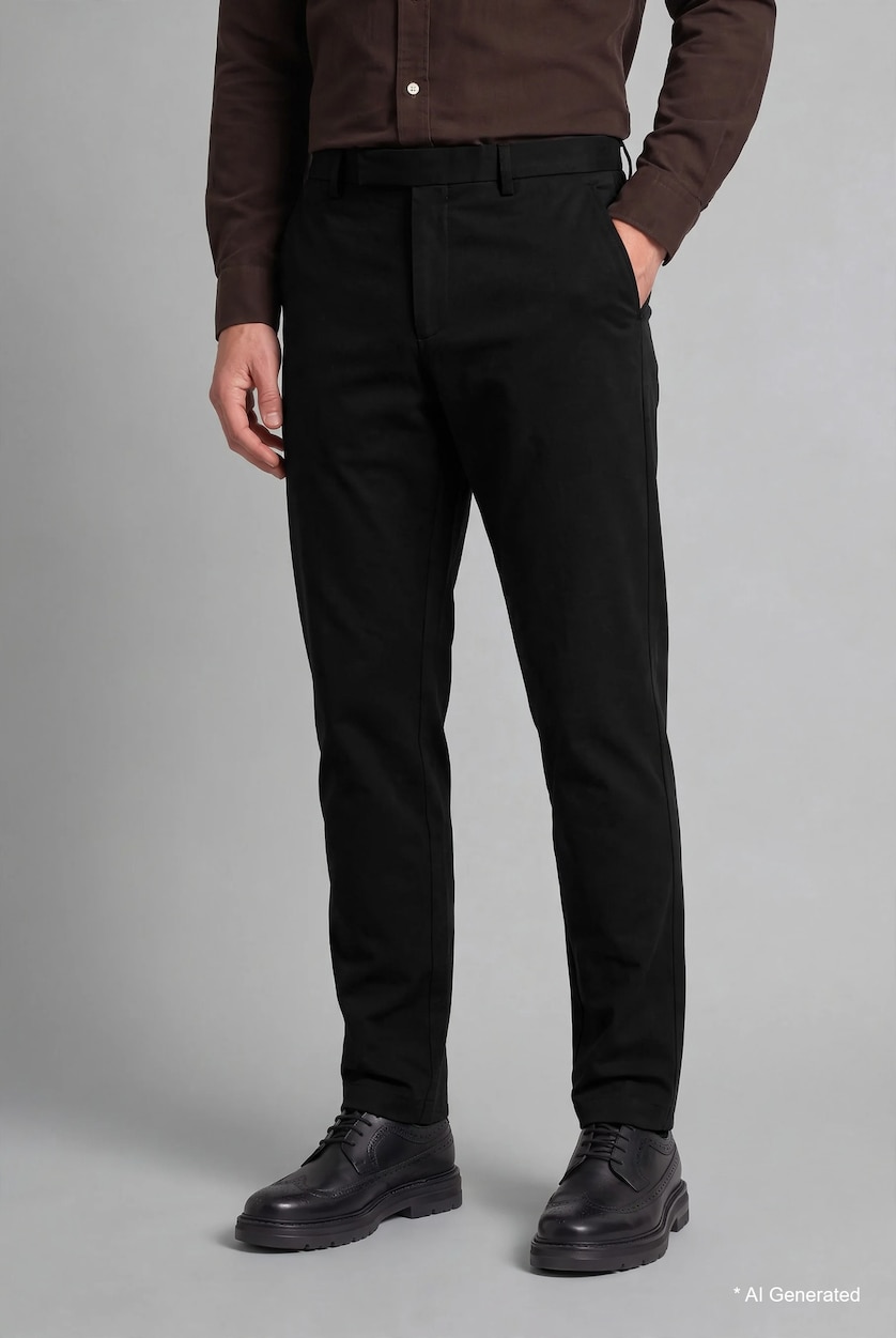 رجال أسود Regular Fit Trousers