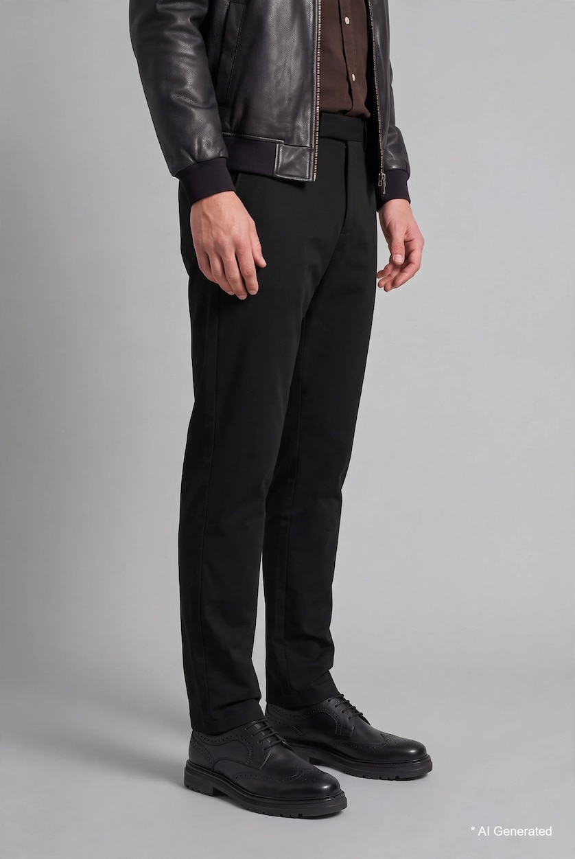 رجال أسود Regular Fit Trousers