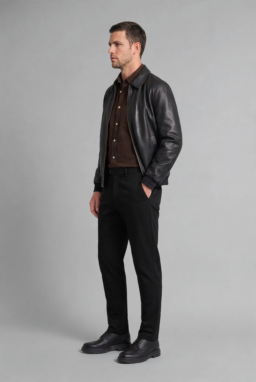 HOMME Noir Pantalon long Coupe régulière