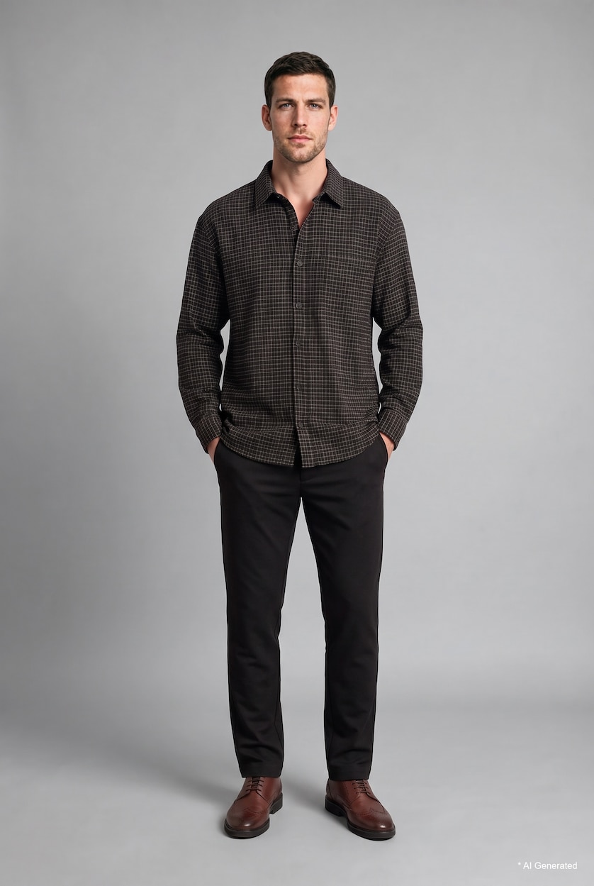 Мужчины Коричневый Брюки Regular Fit