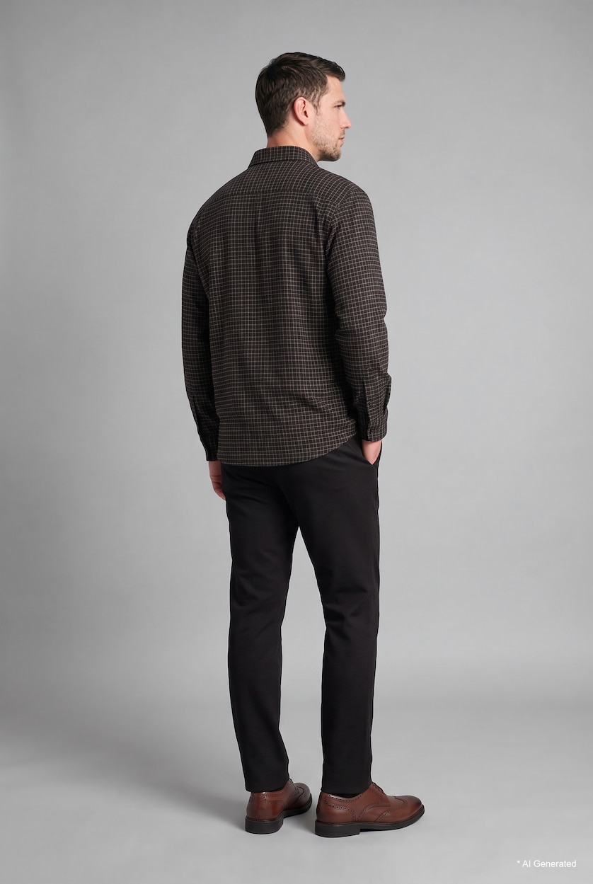 Мужчины Коричневый Брюки Regular Fit