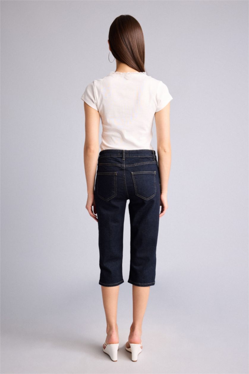 WOMAN Blue Black Capri