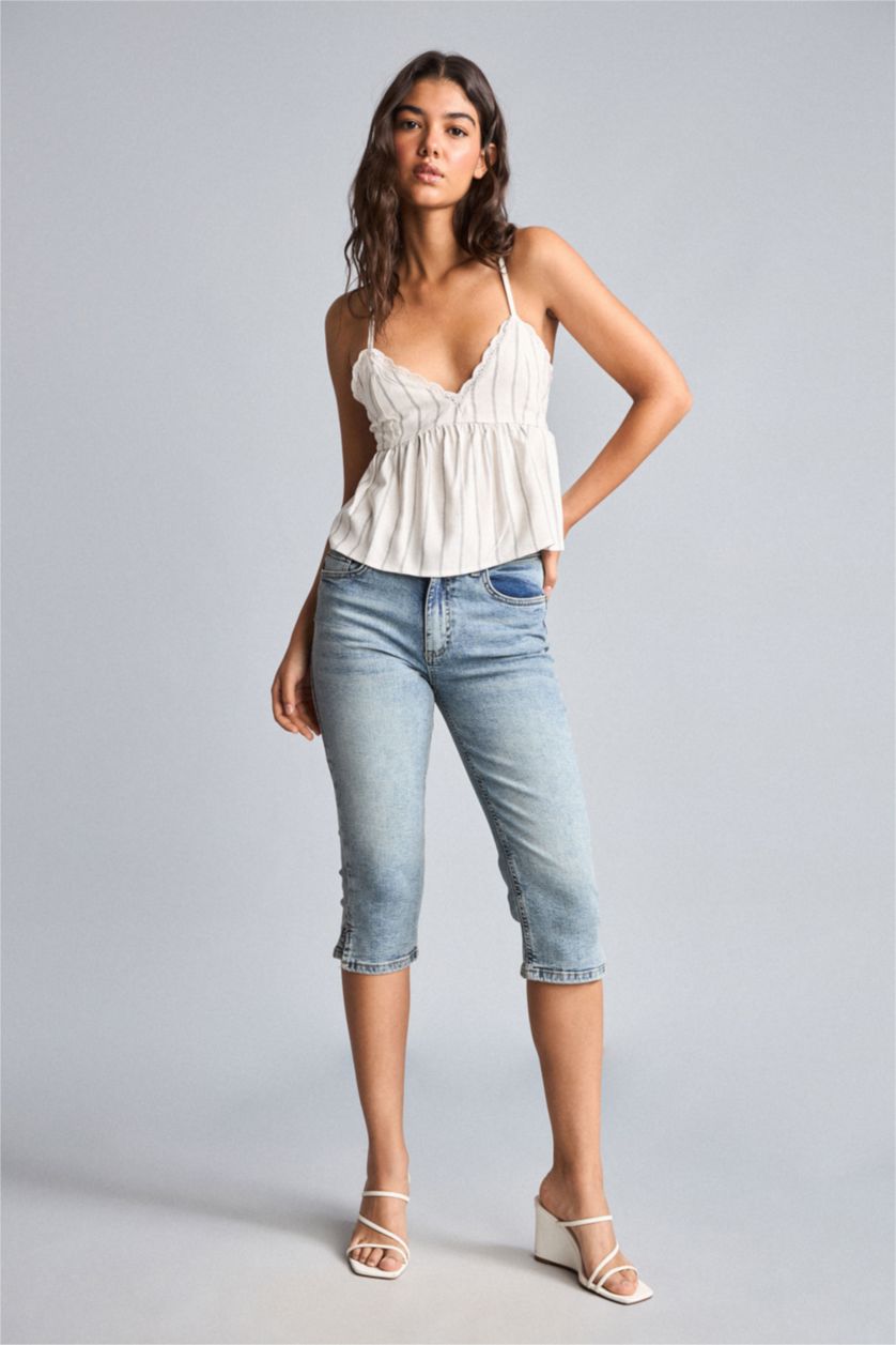 WOMAN Blue Capri