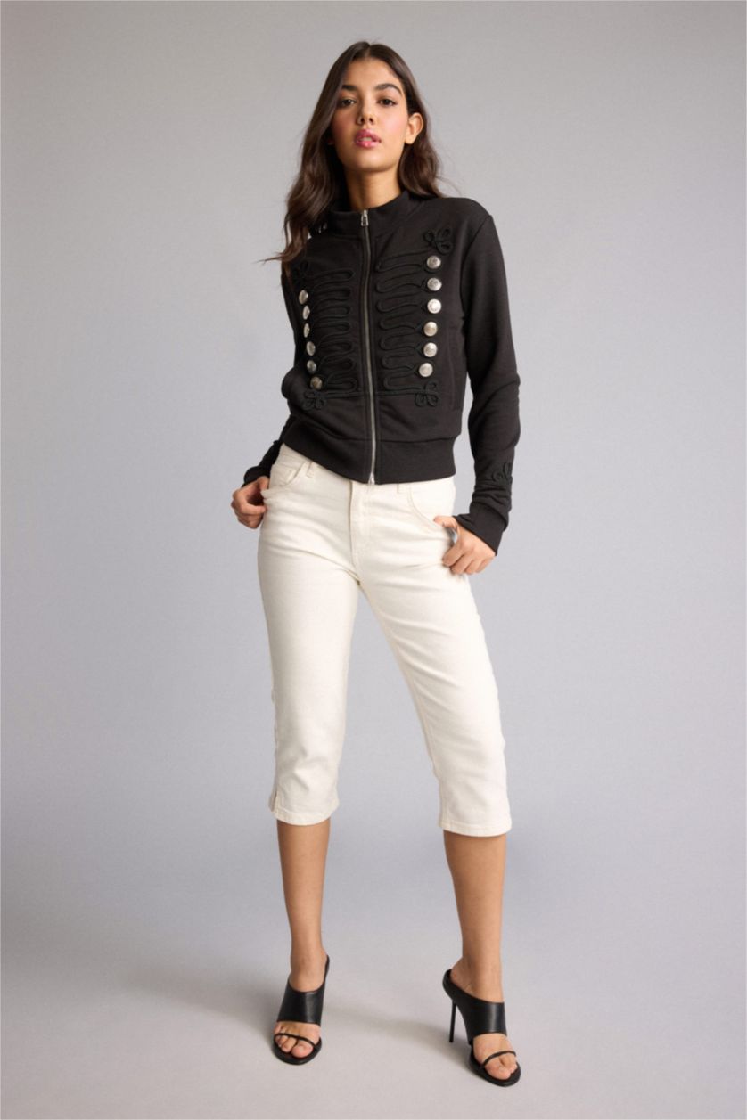FEMME Blanc Pantacourt Capri
