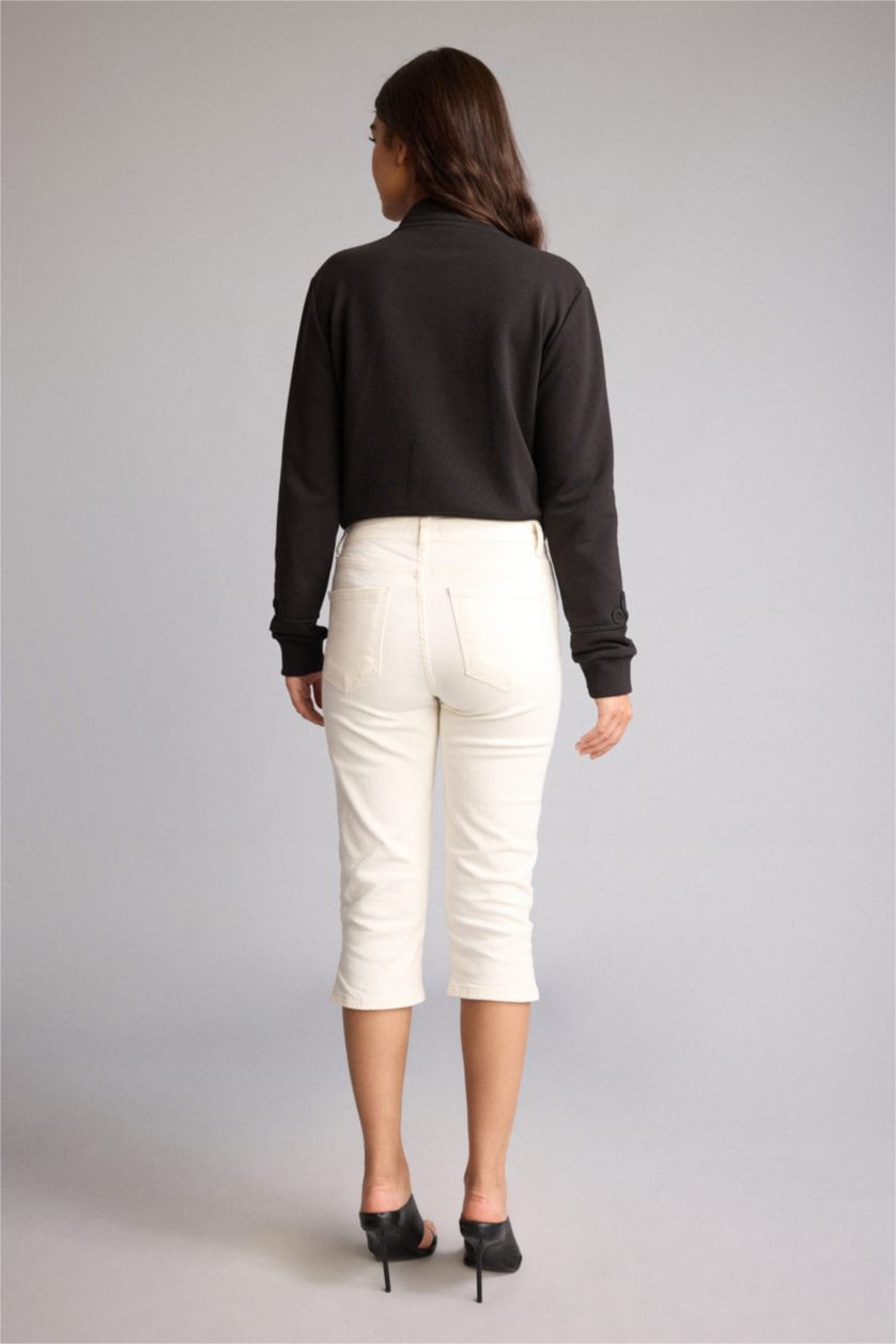 FEMME Blanc Pantacourt Capri