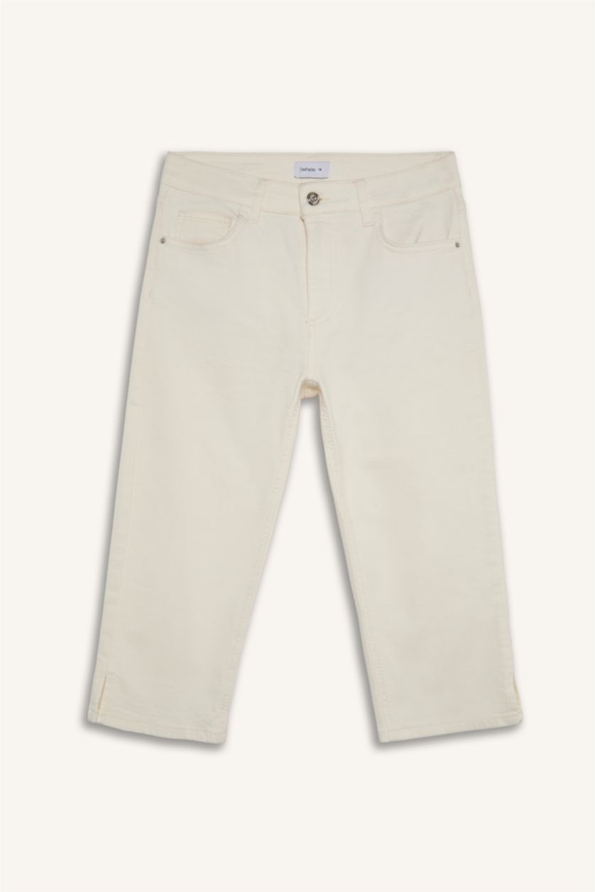 FEMME Blanc Pantacourt Capri