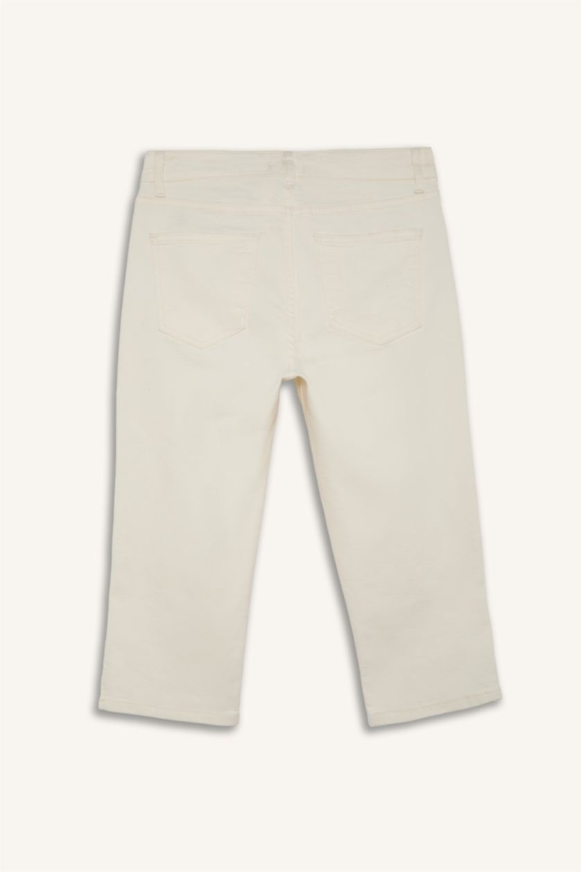 FEMME Blanc Pantacourt Capri