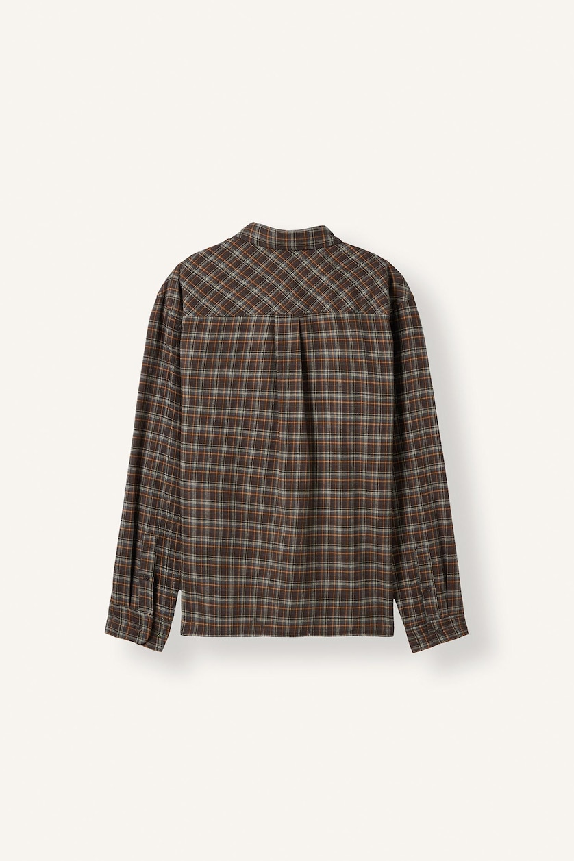 Erkek Kahve %100 Pamuk Regular Fit Kareli Flanel Gömlek