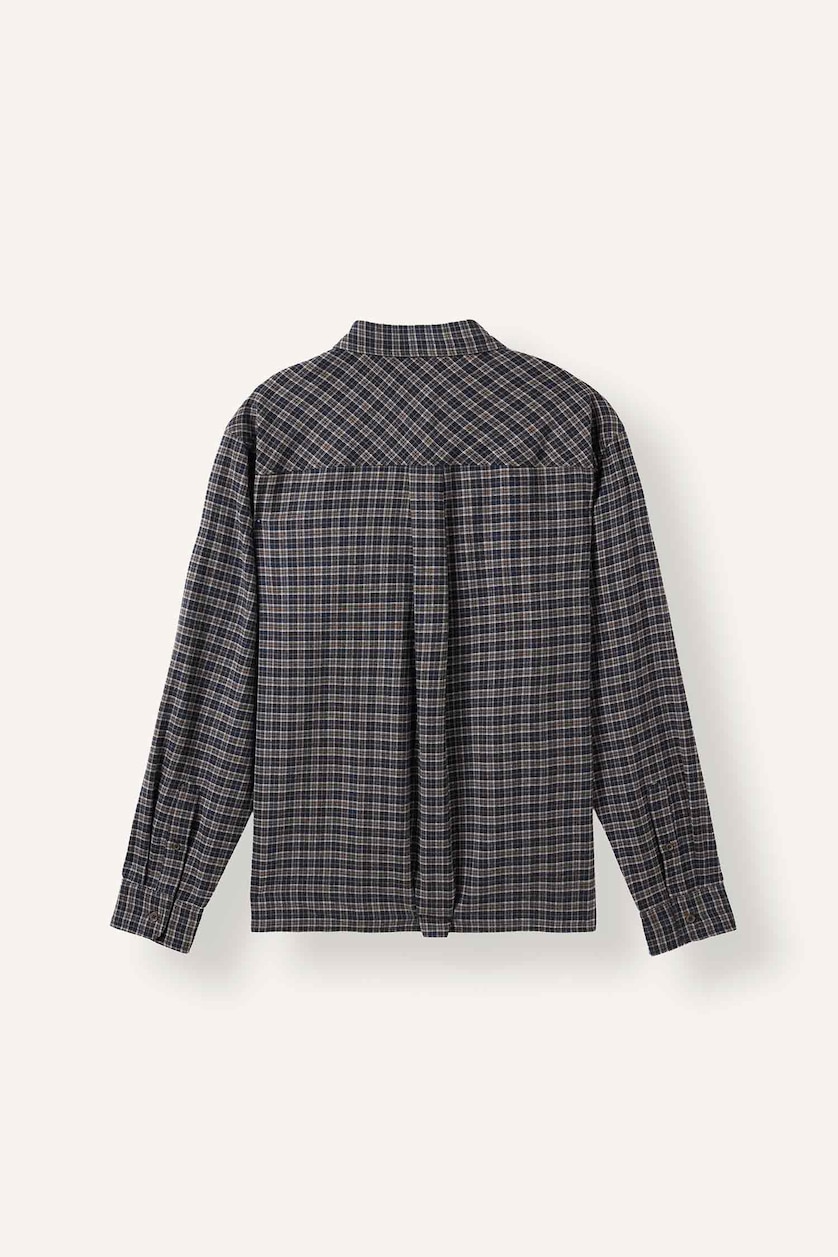 Erkek Lacivert %100 Pamuk Regular Fit Kareli Flanel Gömlek