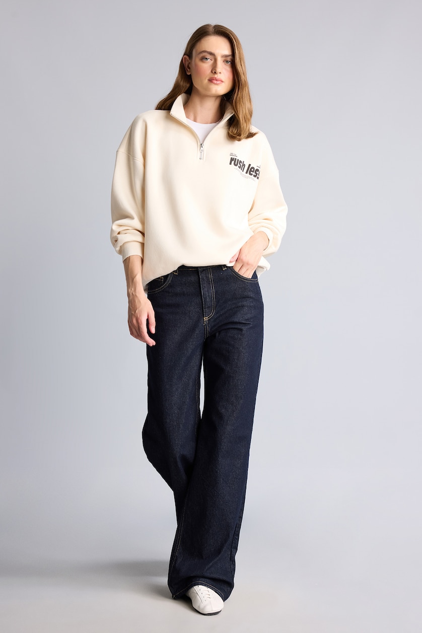 Женщины Бежевый Свитшот Oversize