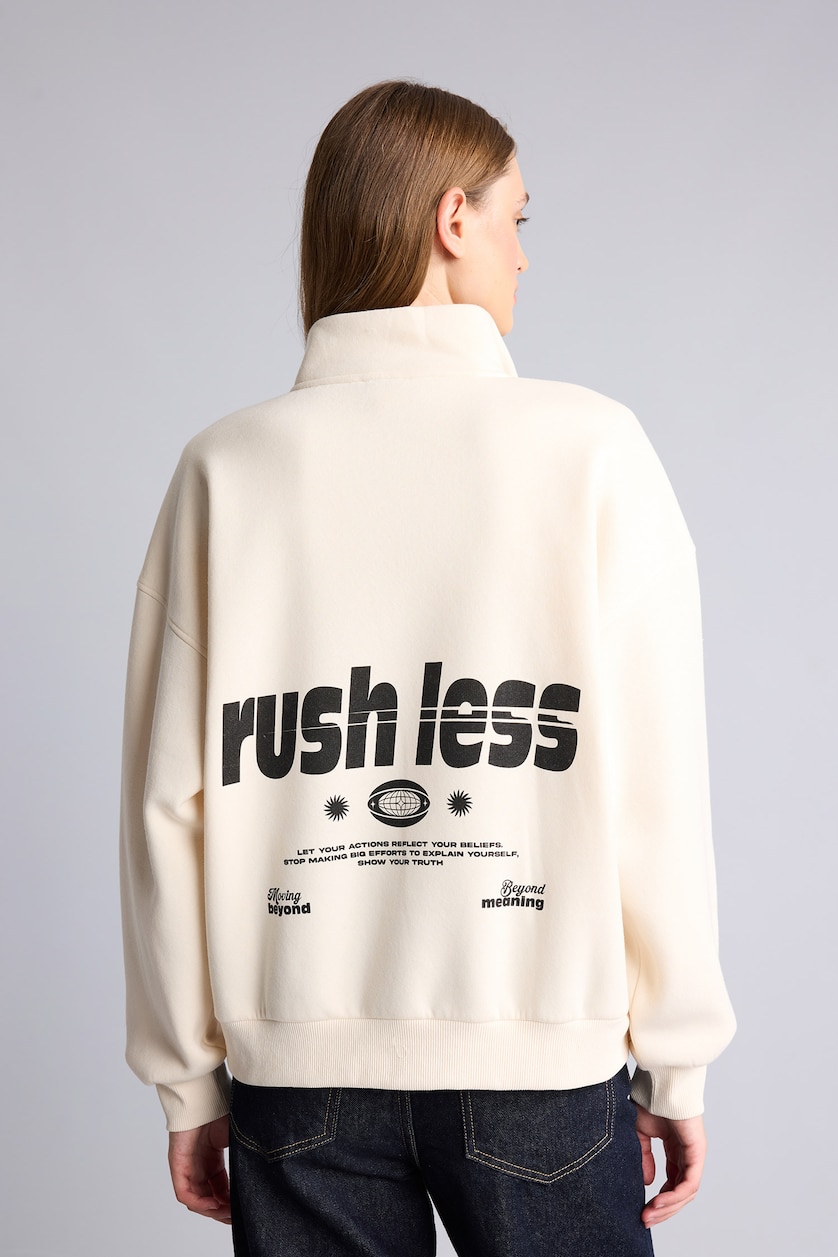 Женщины Бежевый Свитшот Oversize