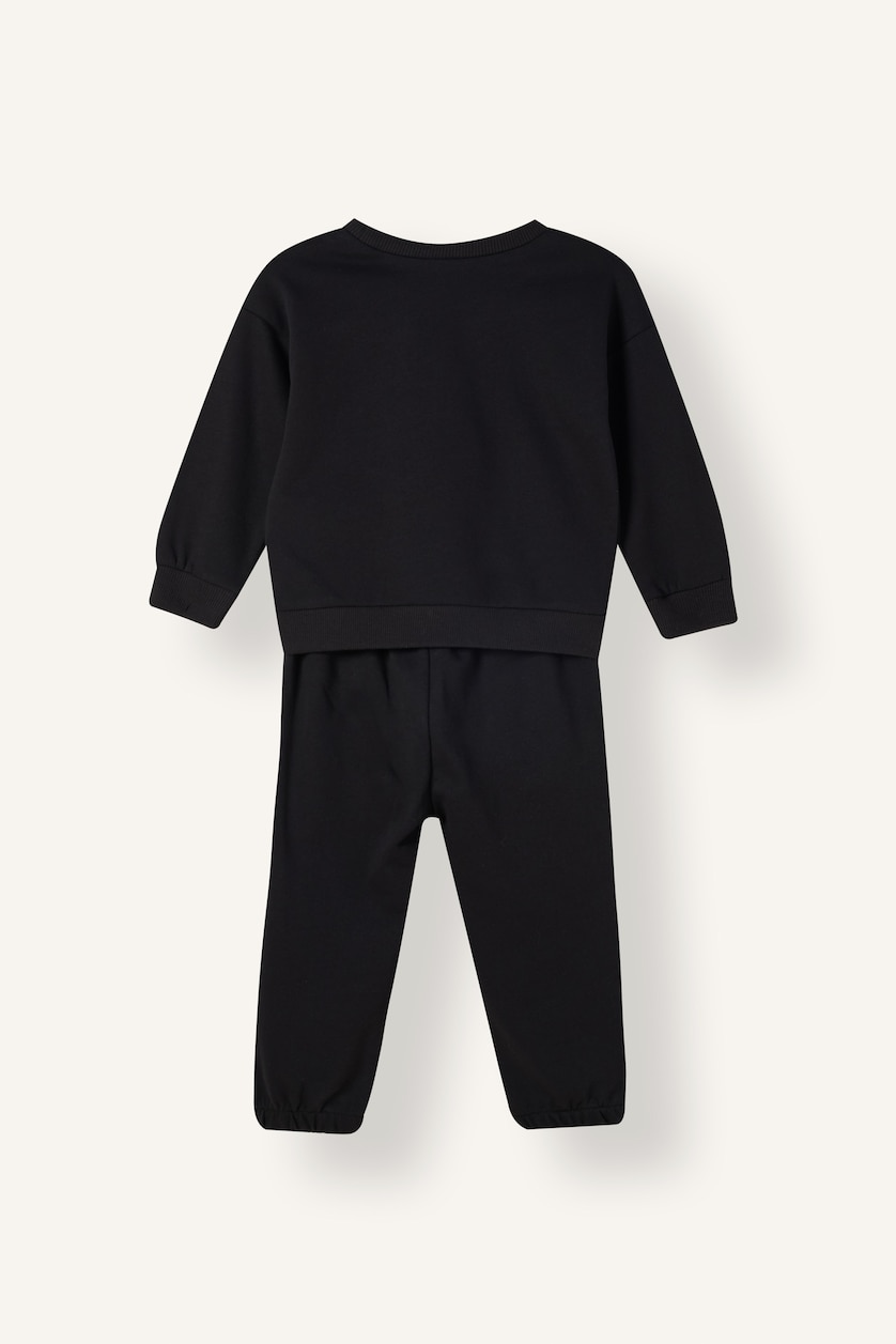 Baby Boys Black 2 piece Oversize Fit Crew Neck Set