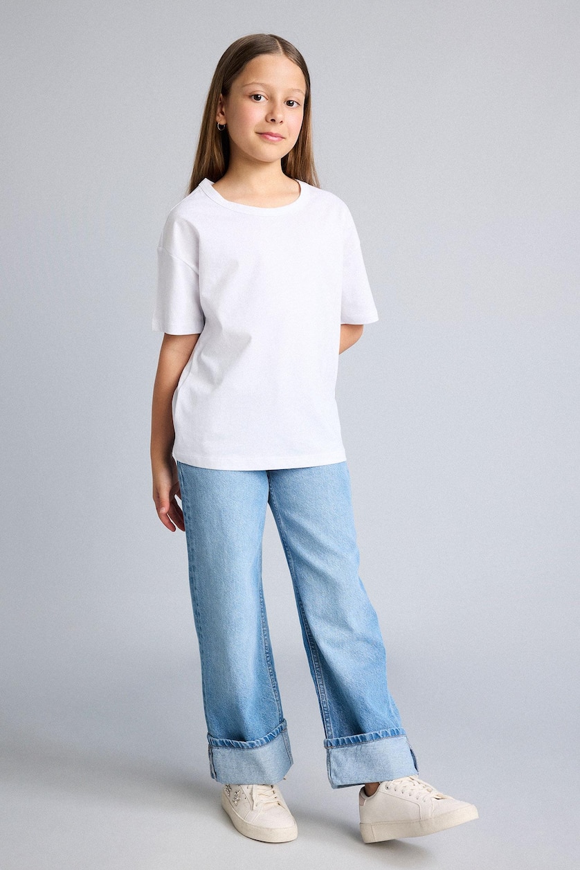 Young Girls - Teen Girls White 2 piece Short Sleeve T-Shirt