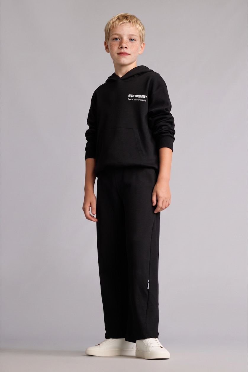 Young Boys - Teen Boys Black 2 piece Oversize Fit Set