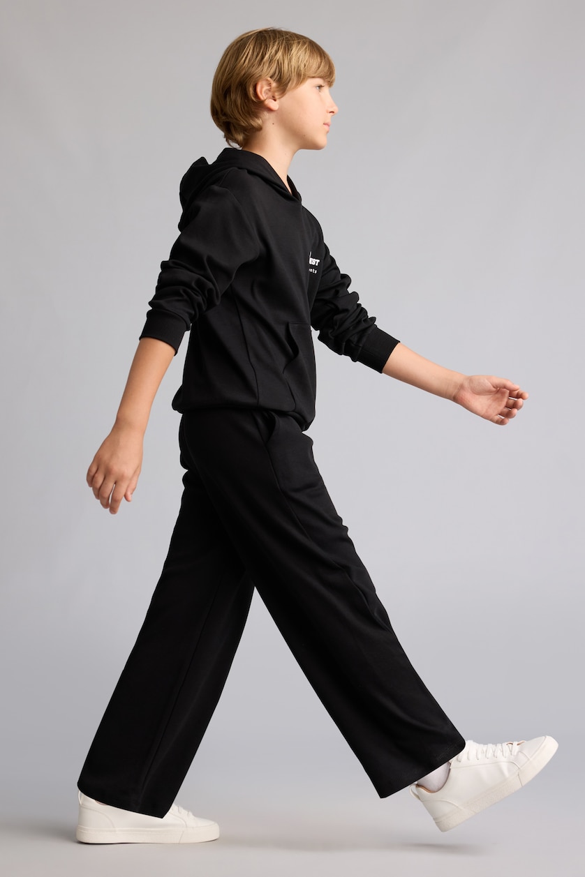 GARÇONS Noir Ensemble Sweat capuche avec poche kangourou et Jogging large pour garçon