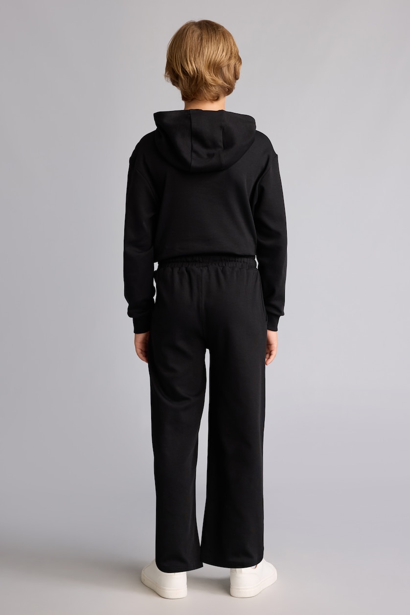 GARÇONS Noir Ensemble Sweat capuche avec poche kangourou et Jogging large pour garçon
