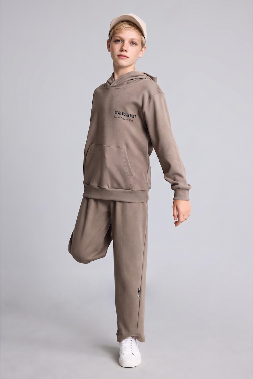 Young Boys - Teen Boys Light Brown 2 piece Oversize Fit Set