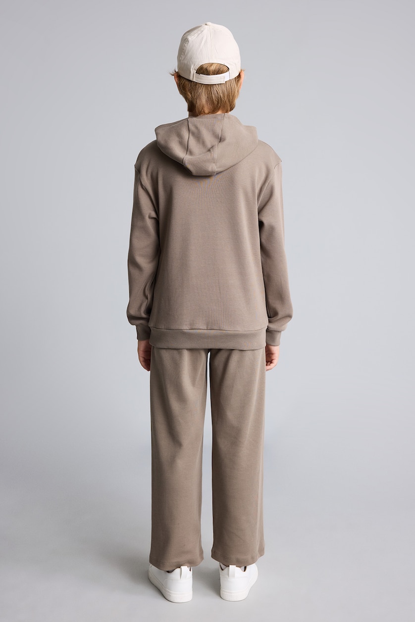 GARÇONS Marron Clair Ensemble Sweat capuche avec poche kangourou et Jogging large pour garçon