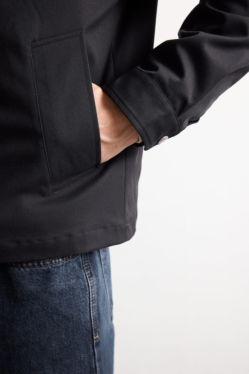 MAN NAVY Zipper Polo Collar Puffer Jacket