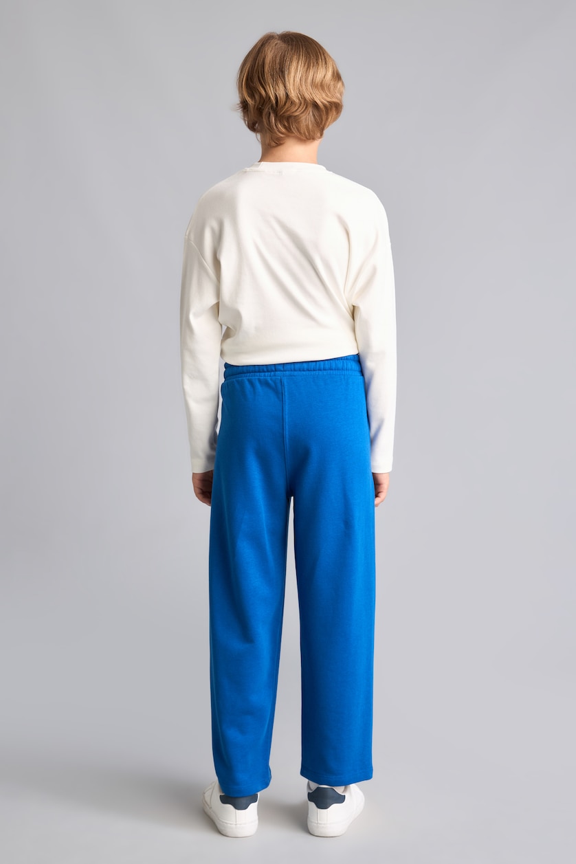 BOYS & TEENS Royal Boy Blue Cotton Barrel Fit Sweatpants