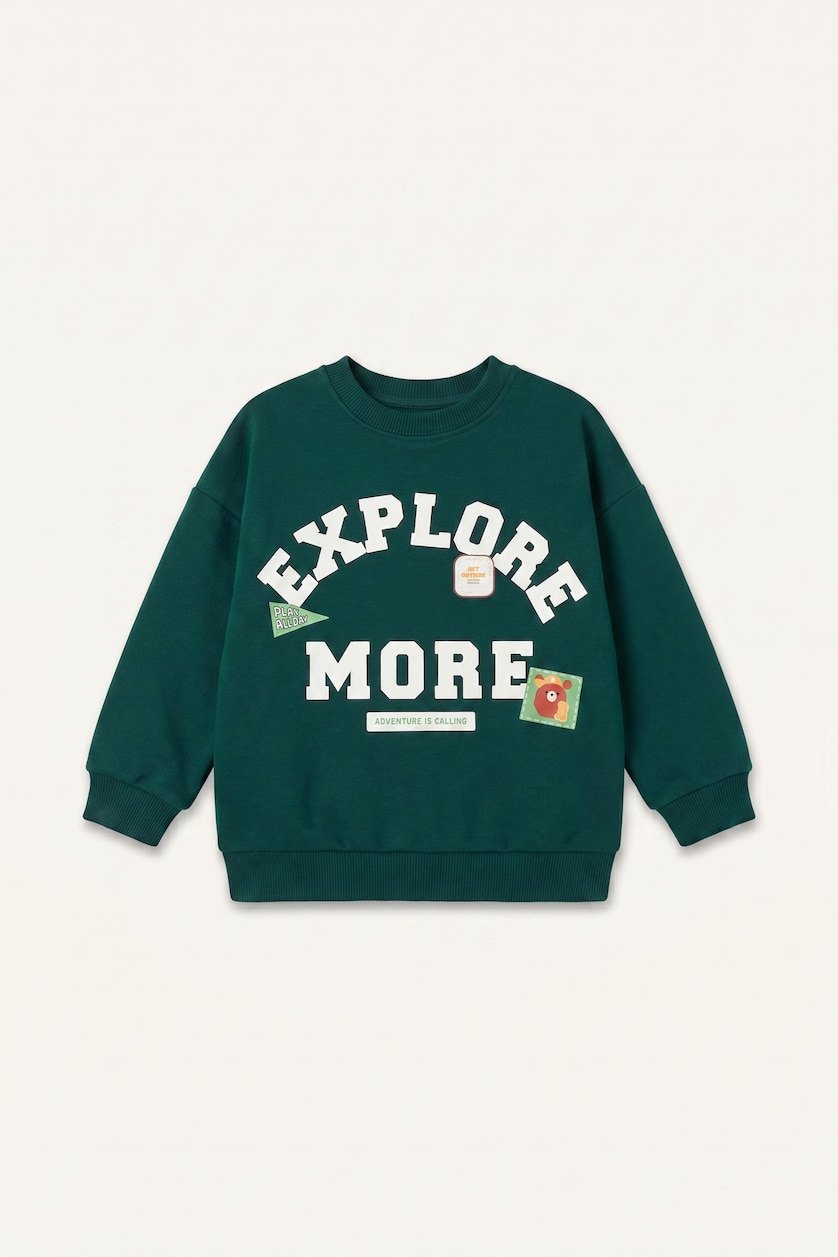 BABY BOY Dark Green Baby Boy Oversize Sweatshirt