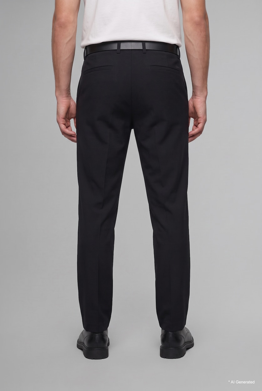 رجال كحلي Straight Fit Long Trousers