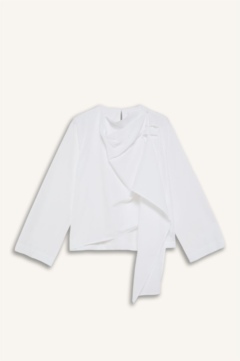 Women Ecru Regular Fit Voile Long Sleeve Tunic