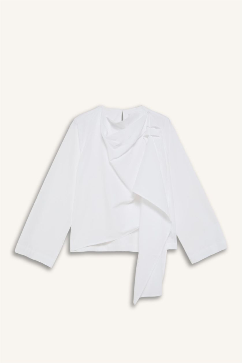 Women Ecru Regular Fit Voile Long Sleeve Tunic