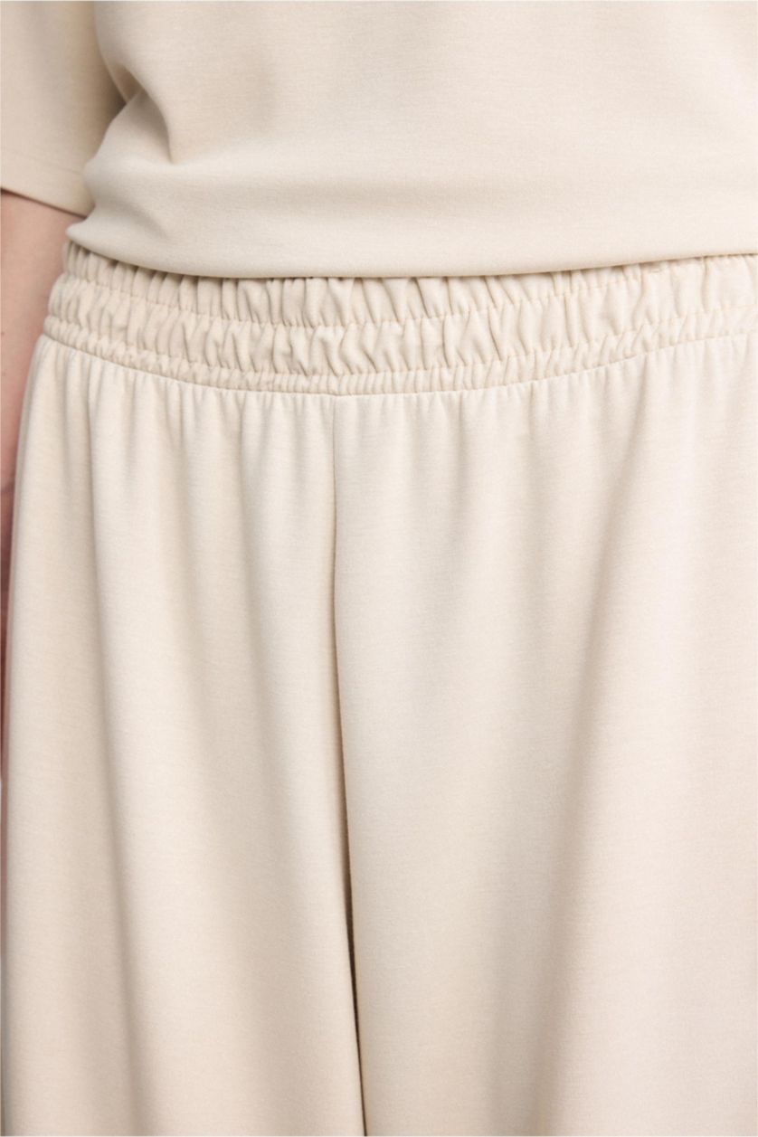WOMAN Beige Balloon Fit modal Trousers