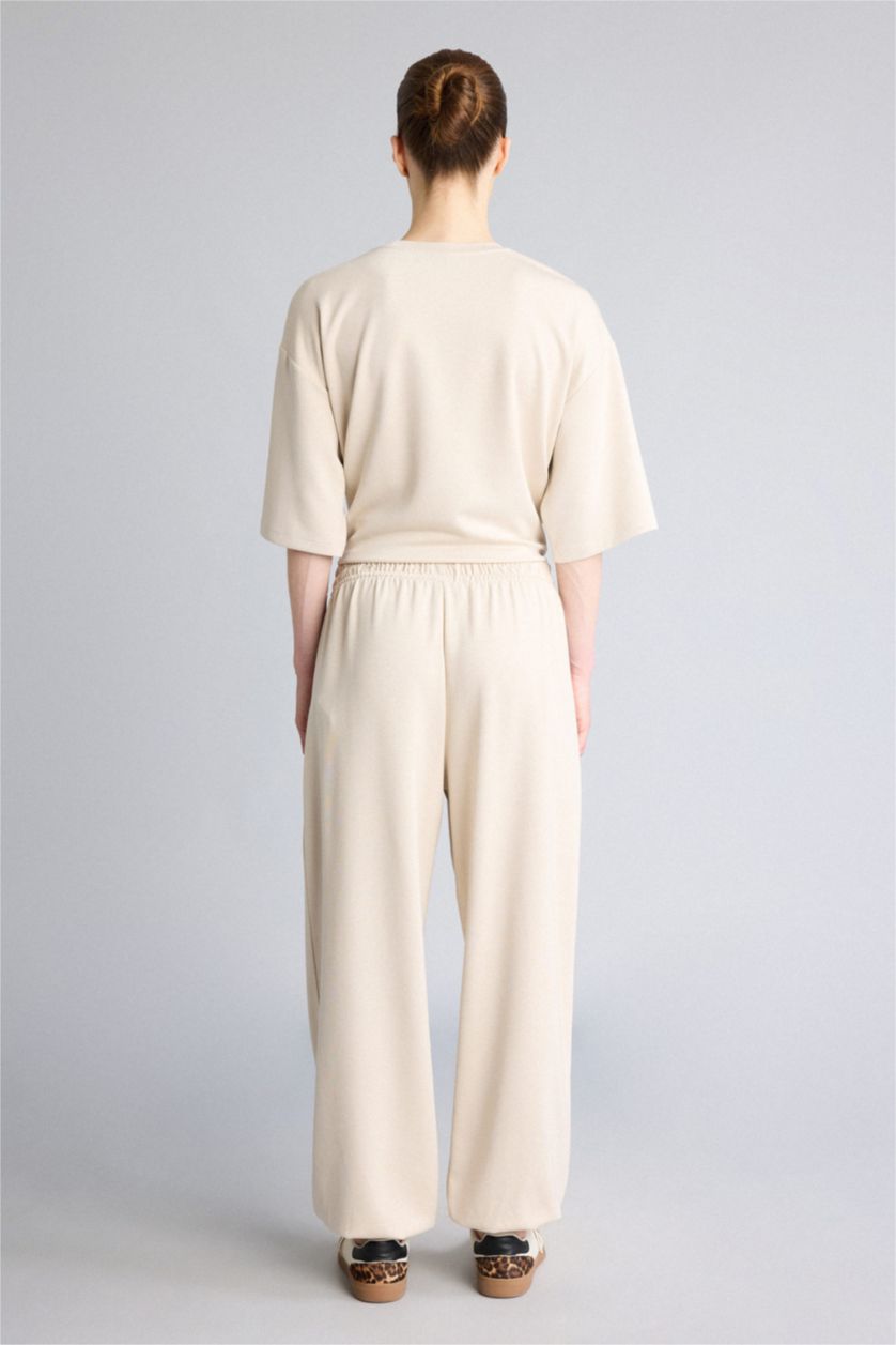 WOMAN Beige Balloon Fit modal Trousers
