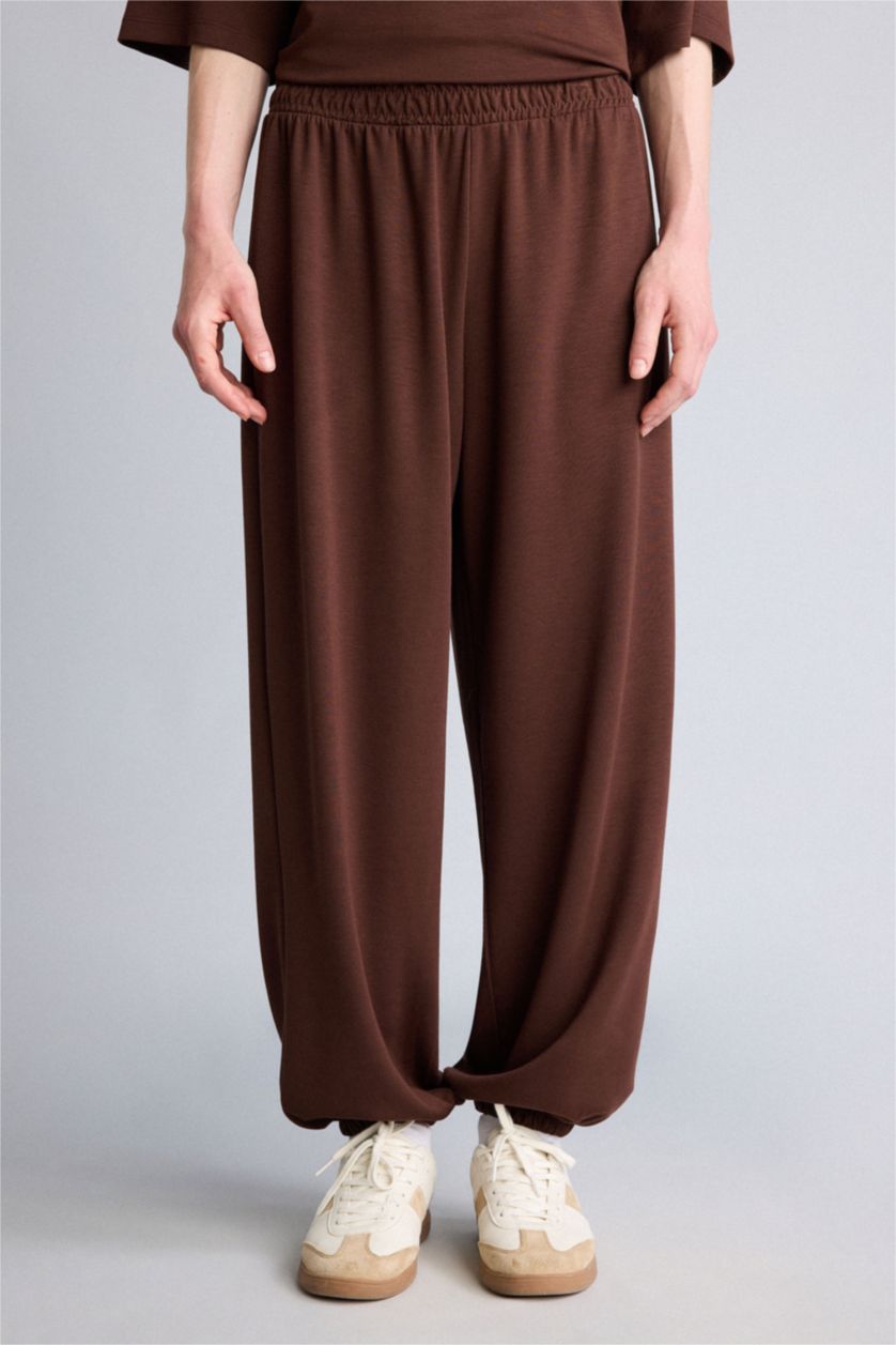 WOMAN Brown Balloon Fit modal Trousers