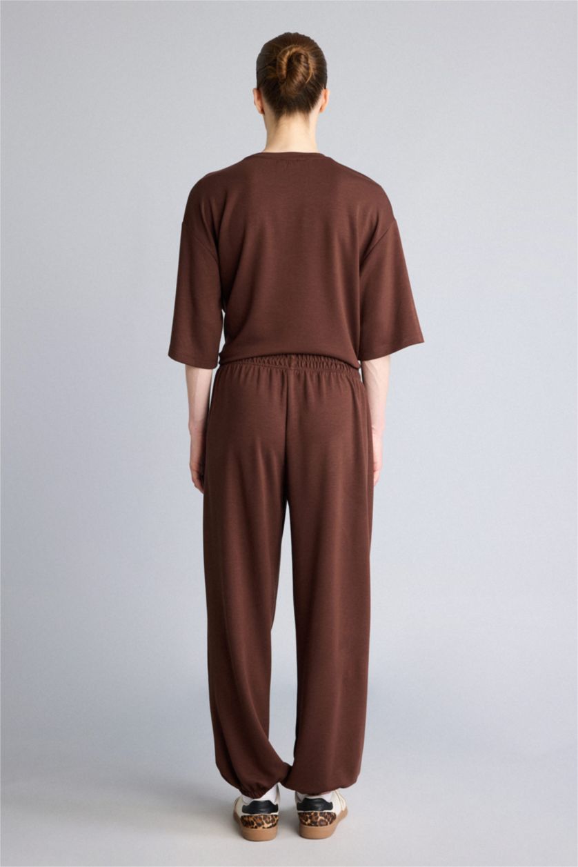 WOMAN Brown Balloon Fit modal Trousers