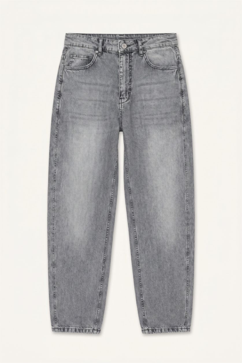 Erkek Açık Gri Super Baggy Fit Pantolon