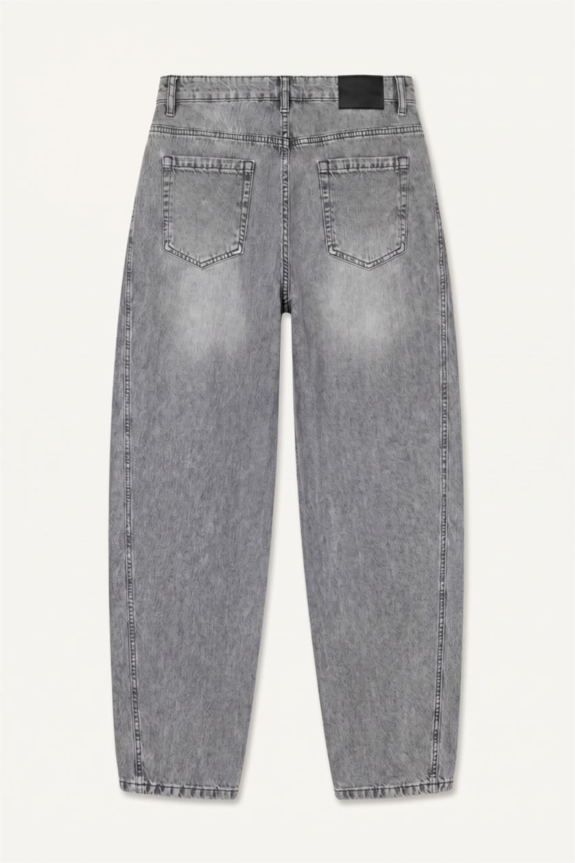 Erkek Açık Gri Super Baggy Fit Pantolon