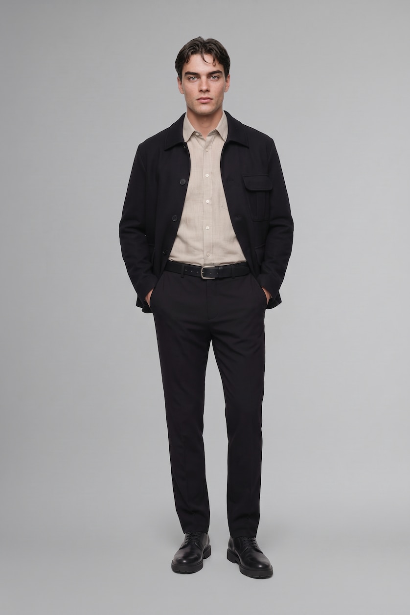 Men Black Regular Fit Trousers