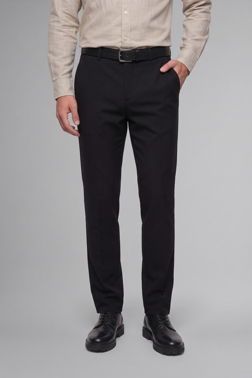 Men Black Regular Fit Trousers