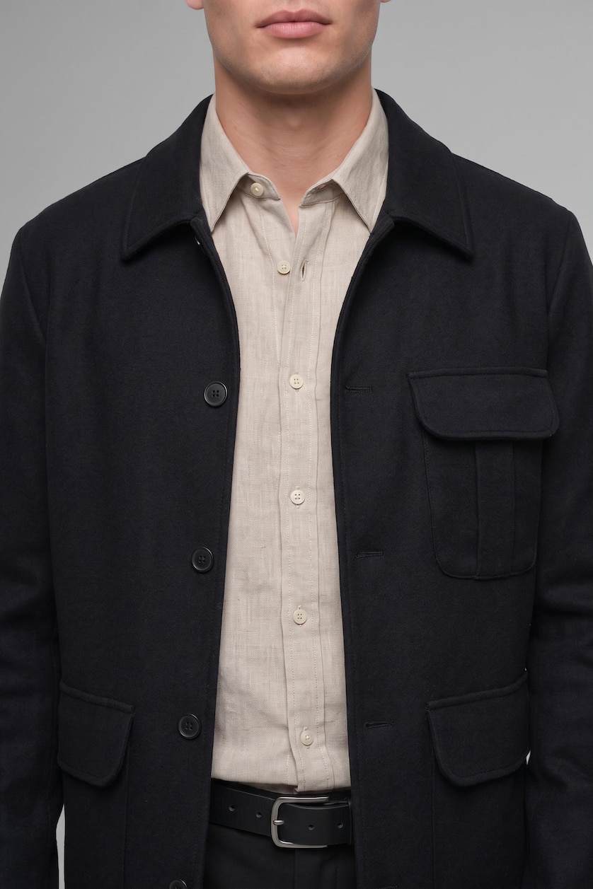 Erkek Siyah Regular Fit Polo Yaka Blazer