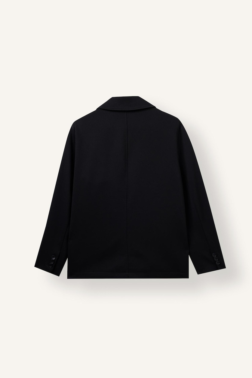 Erkek Siyah Regular Fit Polo Yaka Blazer