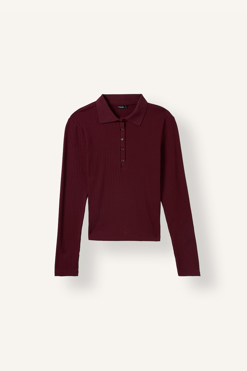 WOMAN Bordeaux Slim Fit Camisole Long Sleeve T-Shirt