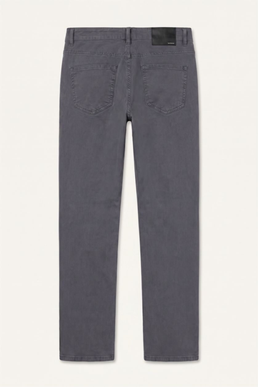 Men Grey Straight Fit Trousers