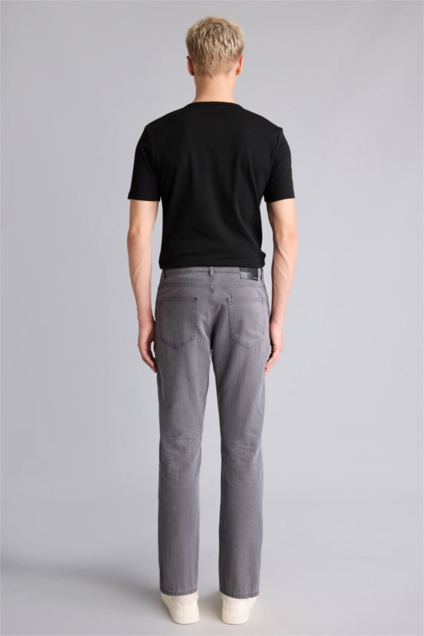 رجال رمادي Straight Fit Trousers