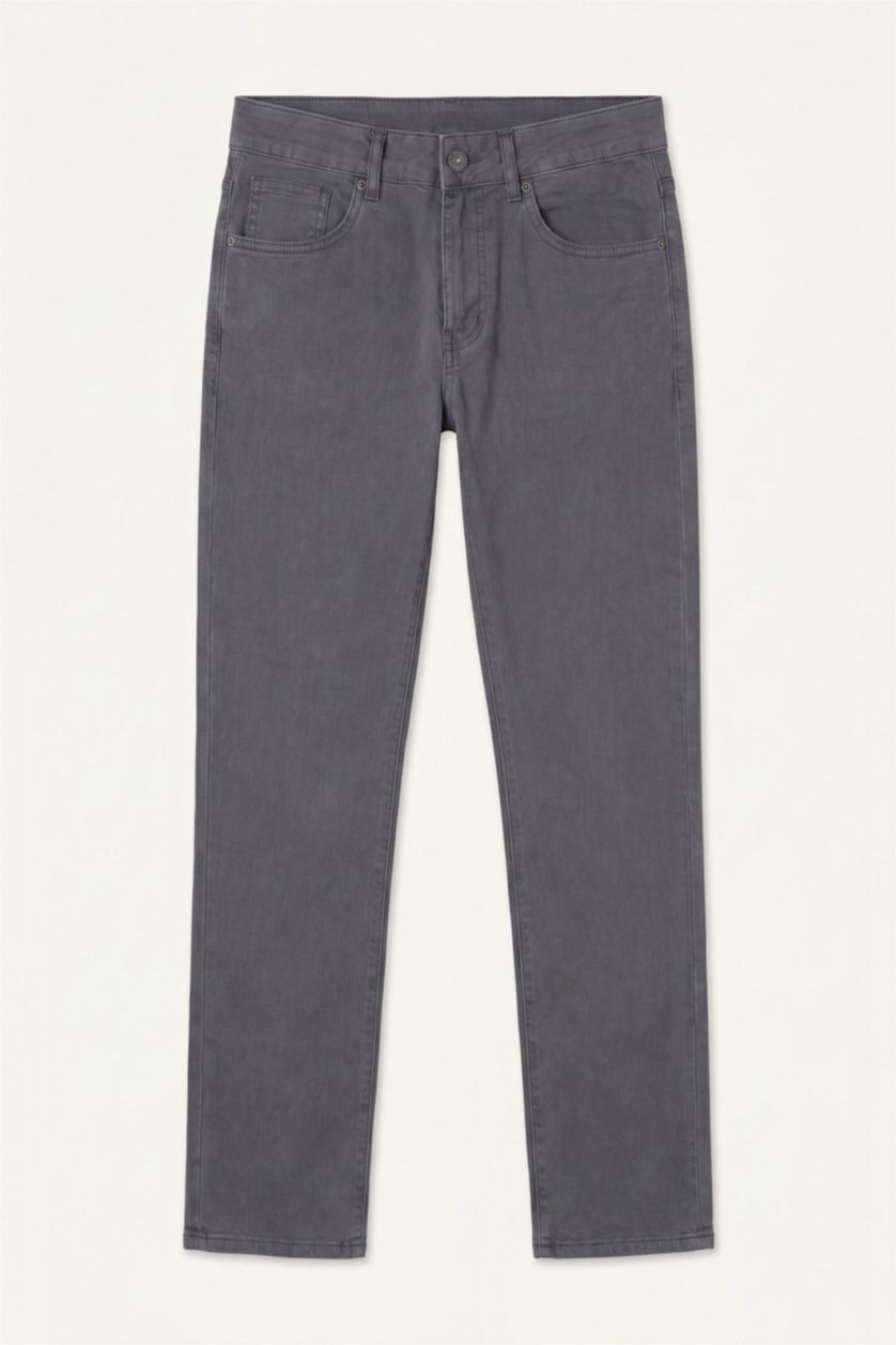 رجال رمادي Straight Fit Trousers