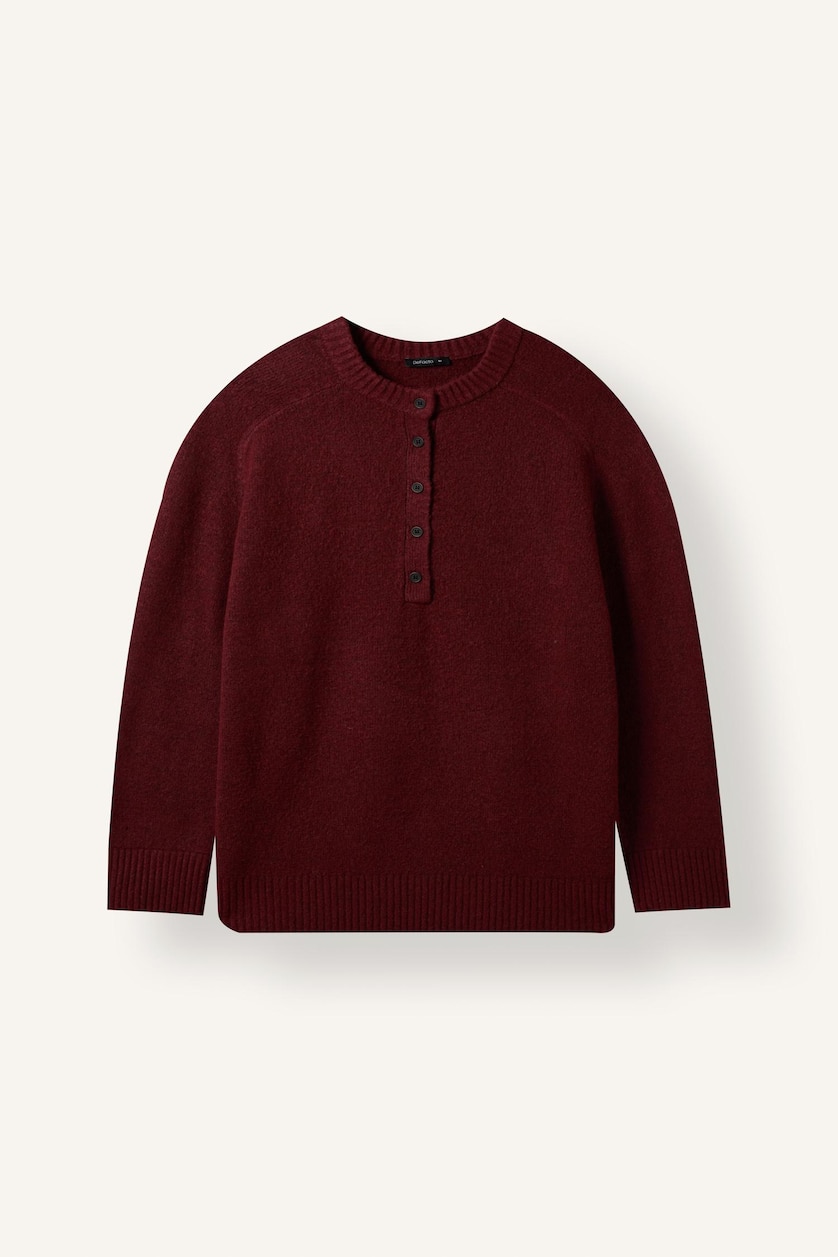 نساء خمري Relaxed Fit Wool Blend Knitted Tunic