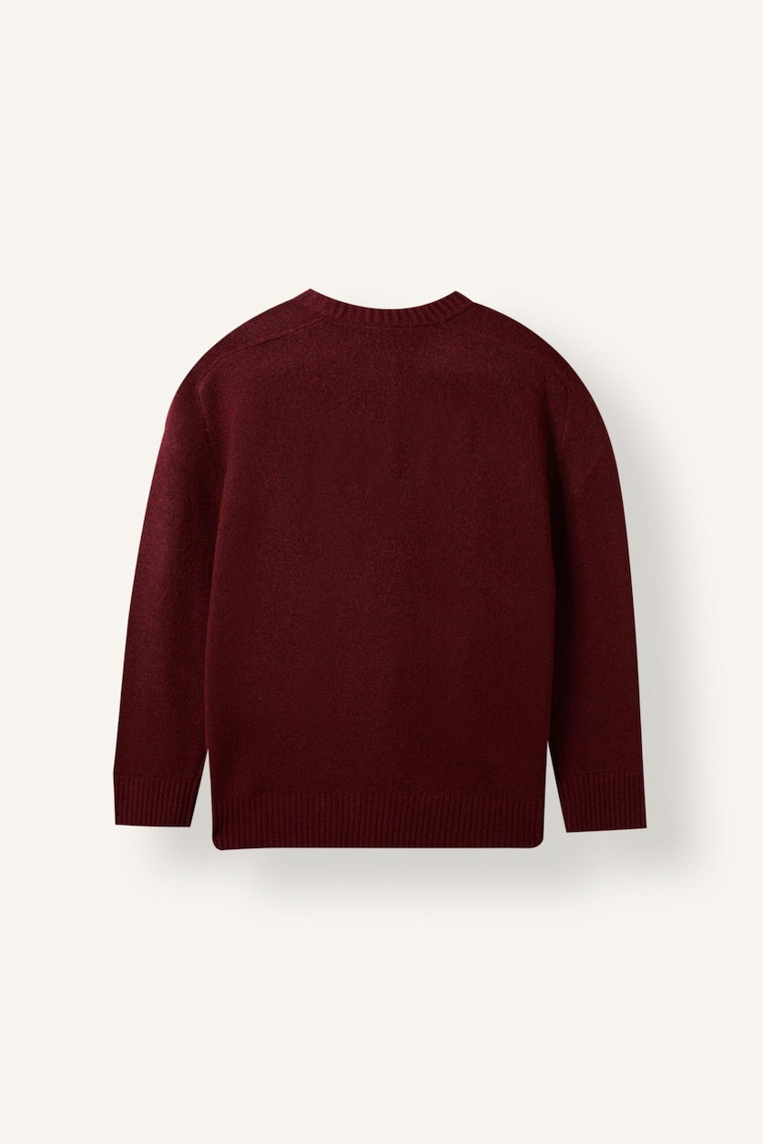نساء خمري Relaxed Fit Wool Blend Knitted Tunic