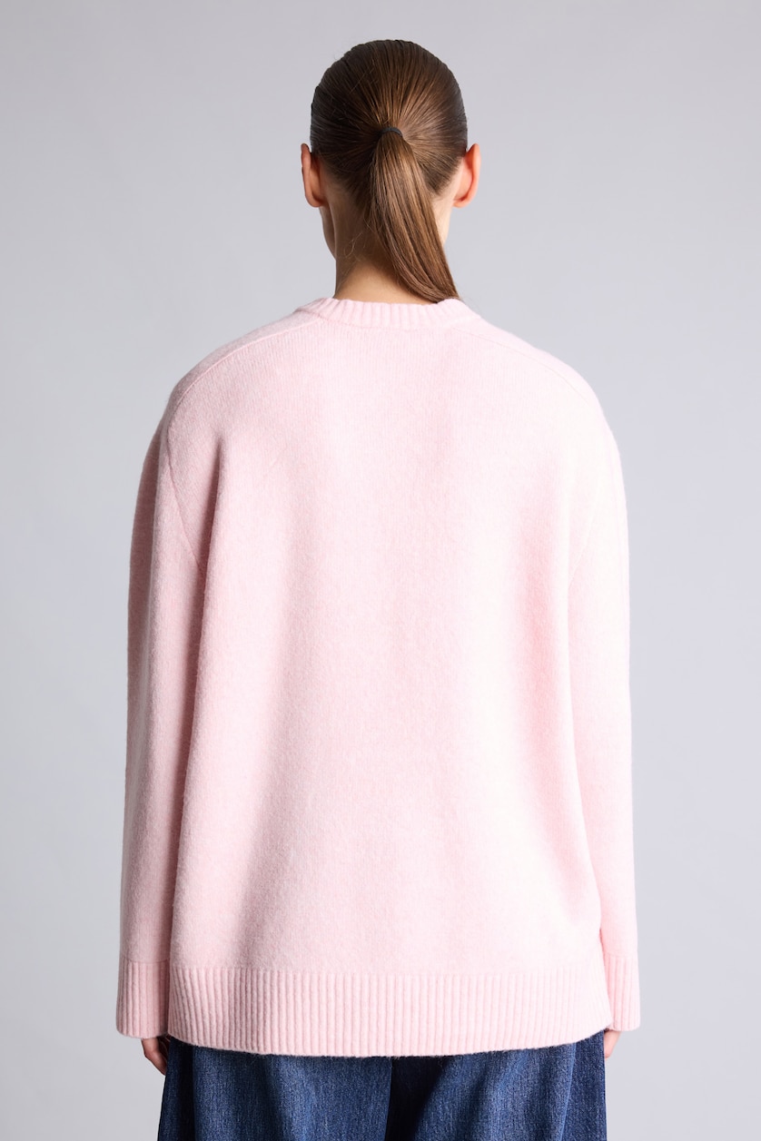 نساء زهري Relaxed Fit Wool Blend Knitted Tunic