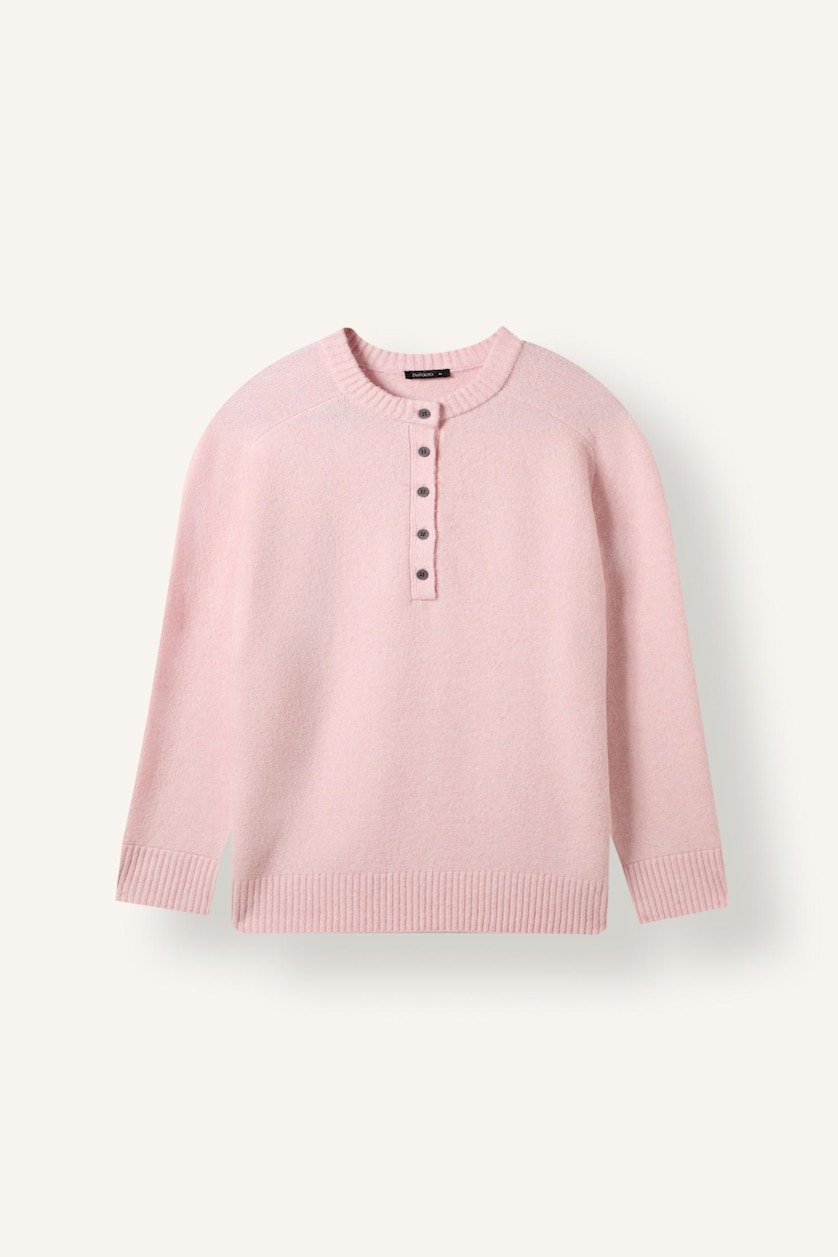 نساء زهري Relaxed Fit Wool Blend Knitted Tunic