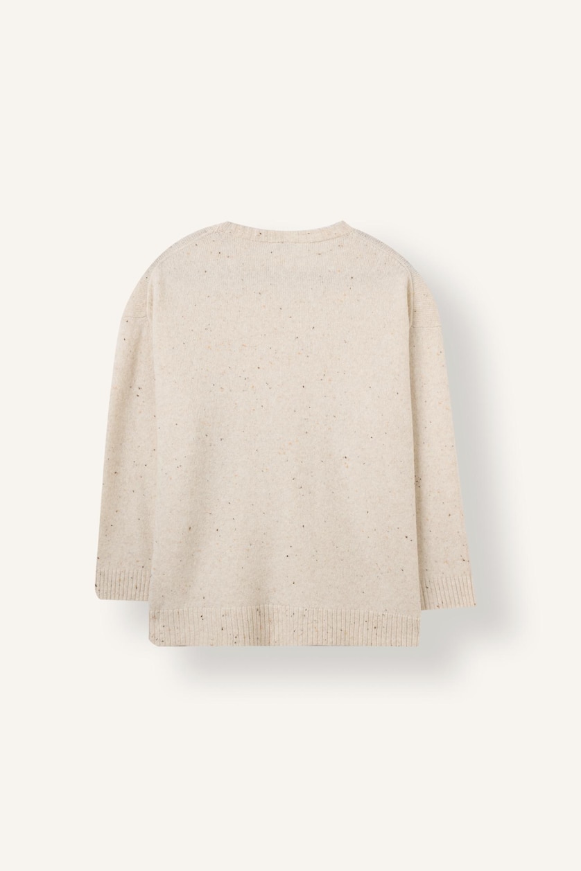 نساء بيج Oversize Wool Blend Basic Knitted Tunic