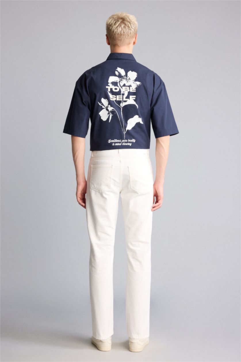 Men White Straight Fit Trousers