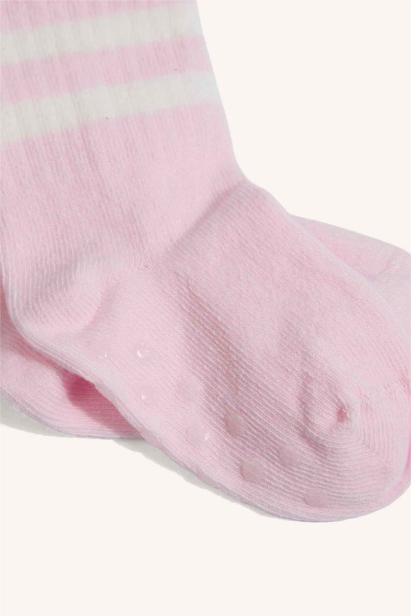 Kız Bebek Açık Pembe Pamuklu 5'Li Çorap Kız Bebek